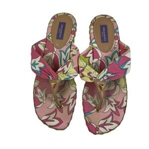 EMILIO PUCCI Studded Sandals Size 6/7 Luxury Italian Designer Colorful